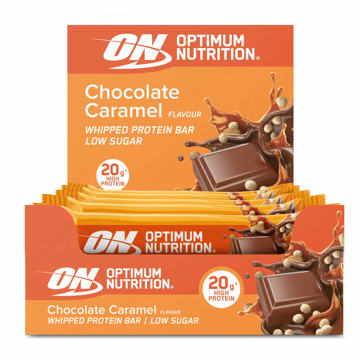 Optimum Nutrition ON Chocolate Caramel Whipped Protein Snack Bars Pack 20 x 60g