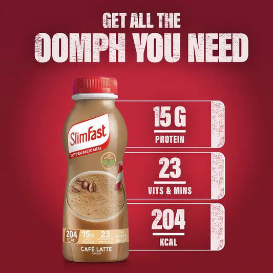 Slimfast Milkshake Multipack Bottle Cafe Latte 3 X 6X325MI